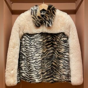 Faux Fur Animal Print Jacket